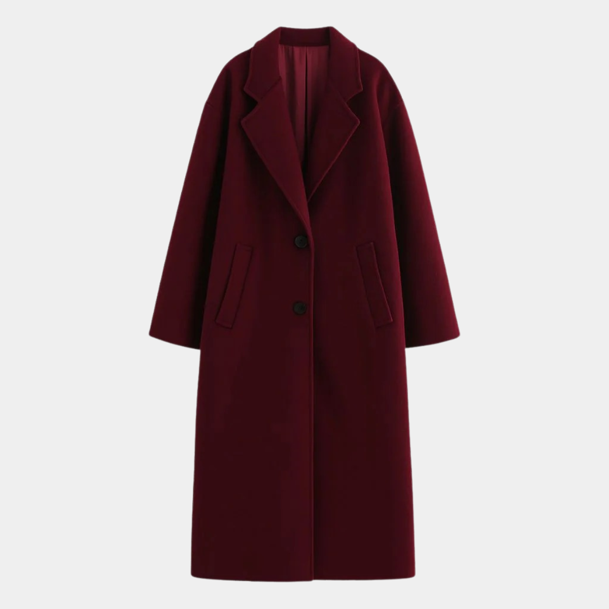 Women's Wool Blend Long Coat - Elegant Winter Overcoat