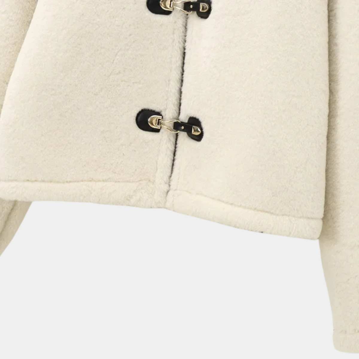 Chic Beige Toggle Closure Winter Jacket