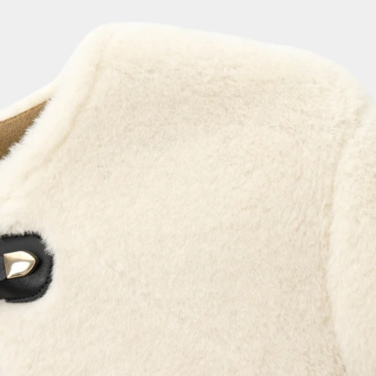 Chic Beige Toggle Closure Winter Jacket