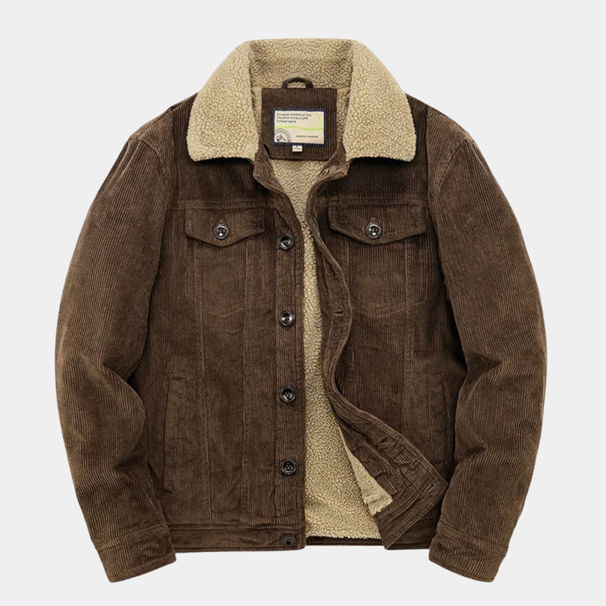Men's Corduroy Jacket with Sherpa Lining – Winter Jacket