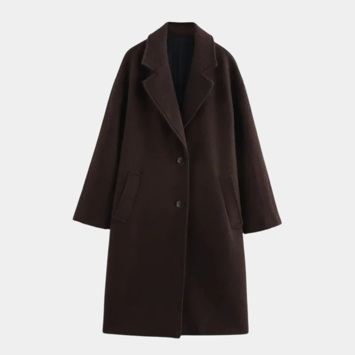 Women's Wool Blend Long Coat - Elegant Winter Overcoat