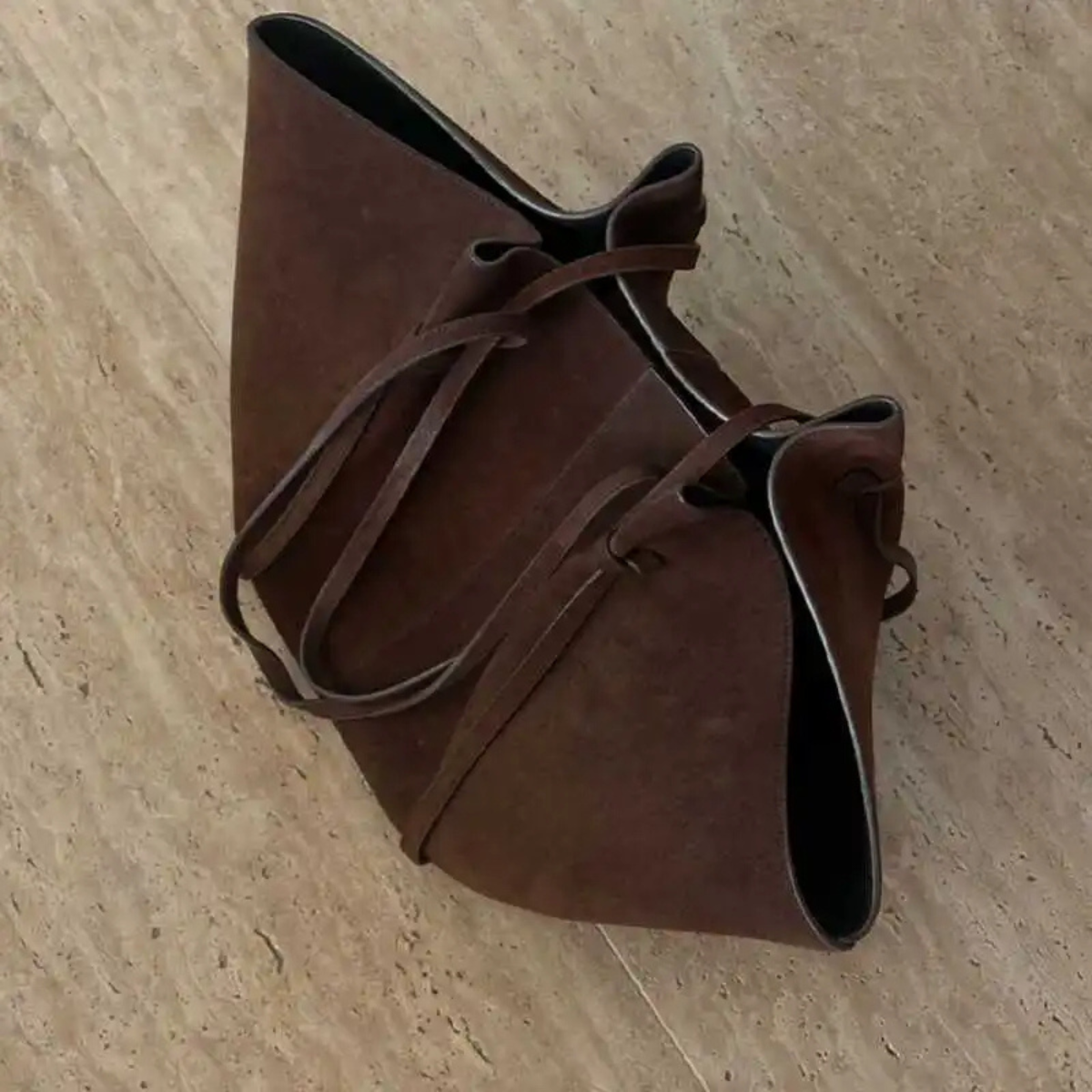 Large Brown Leather Tote Bag – Stylish Shoulder Handbag for Everyday Use