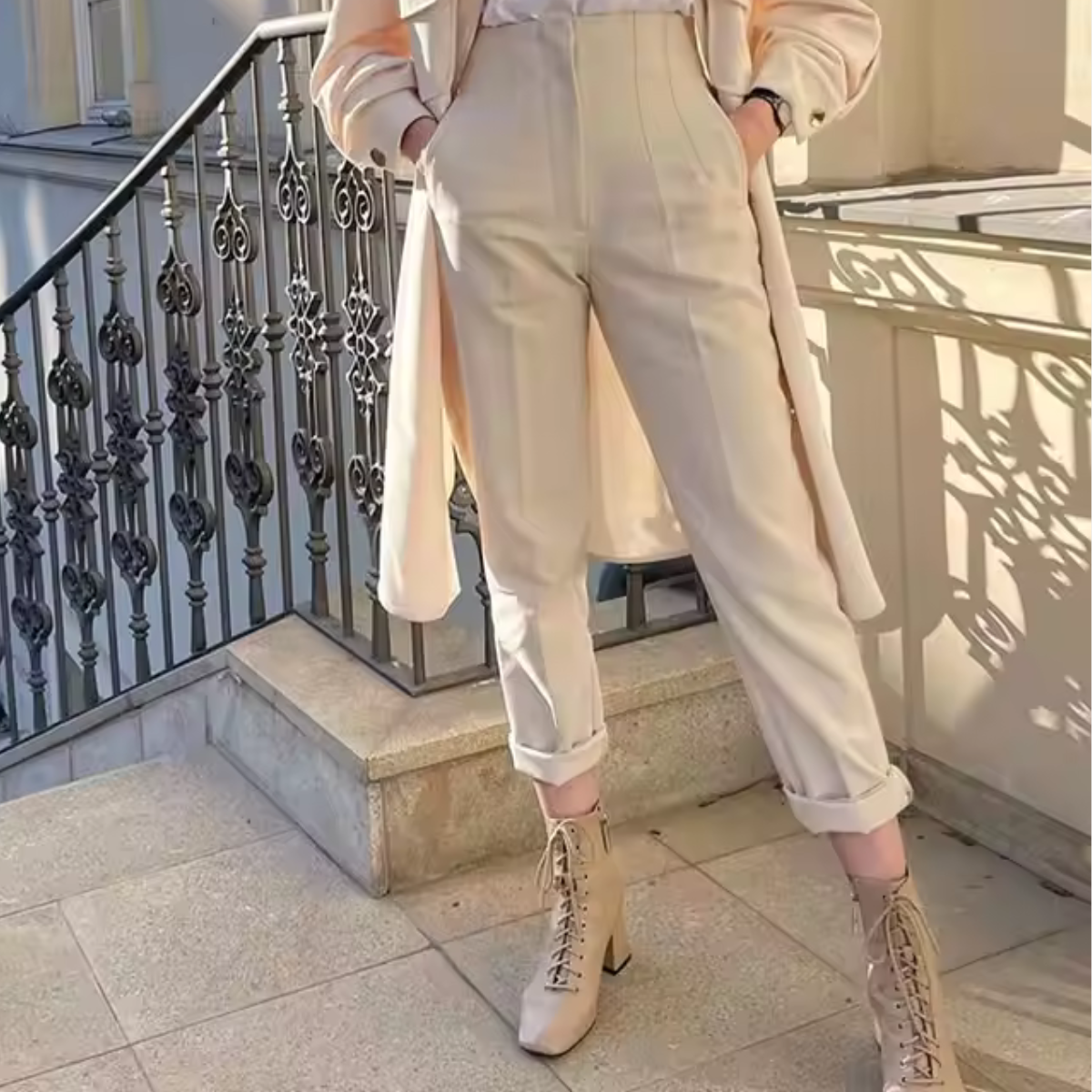Women's High Waisted Tailored Trousers