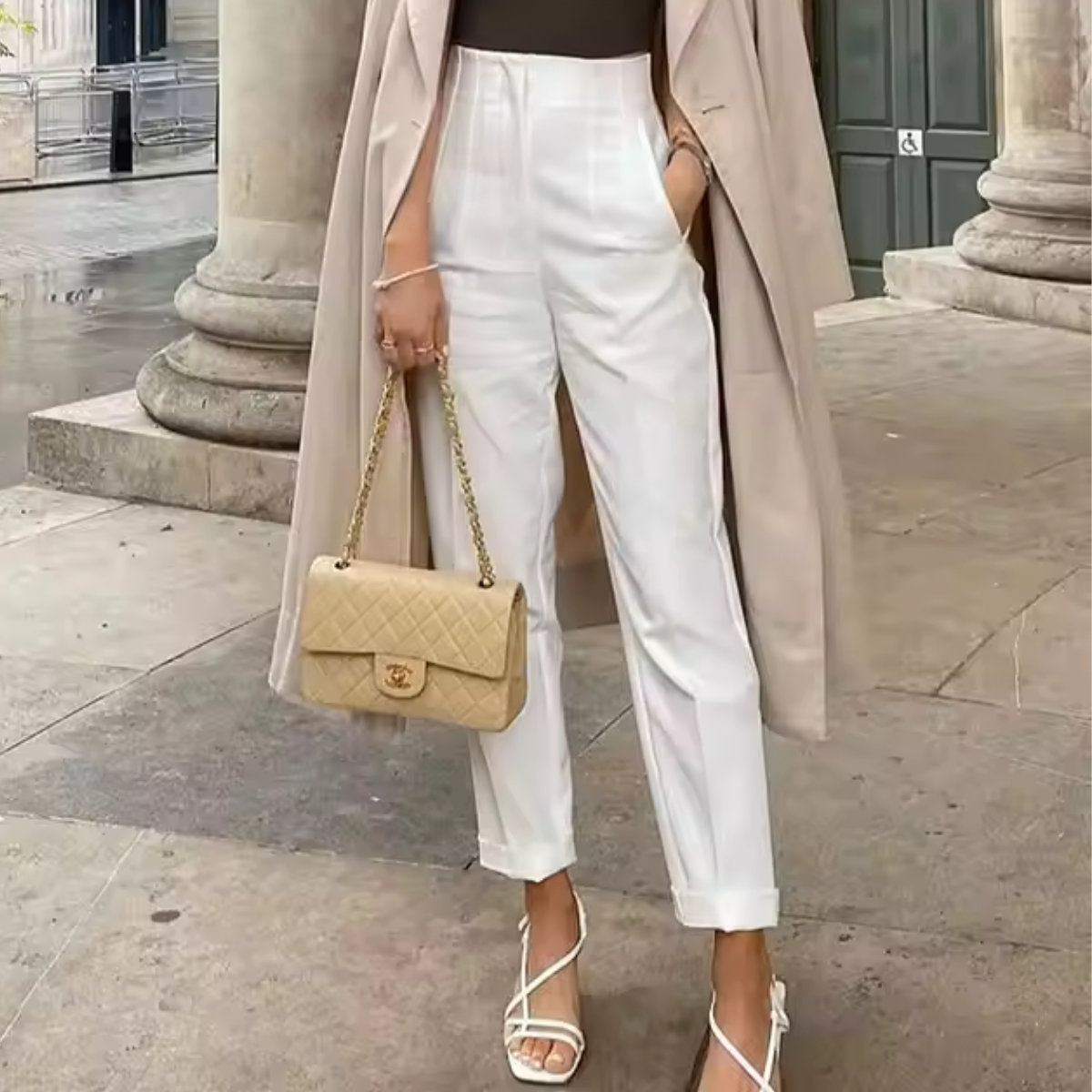 Women's High Waisted Tailored Trousers