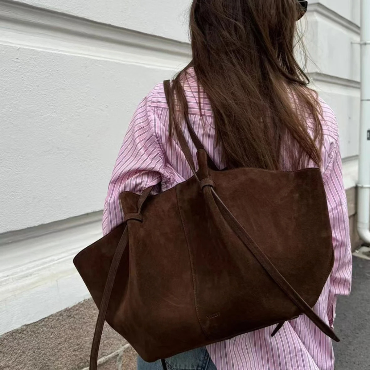 Large Brown Leather Tote Bag – Stylish Shoulder Handbag for Everyday Use
