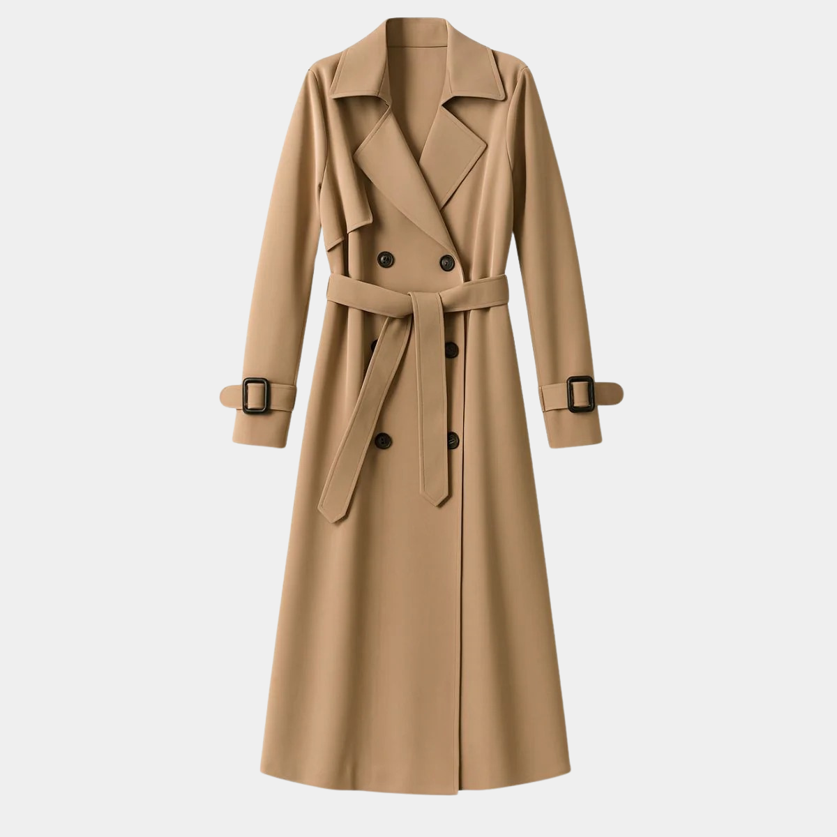 Women's Double Breasted Trench Coat – Long Belted Overcoat