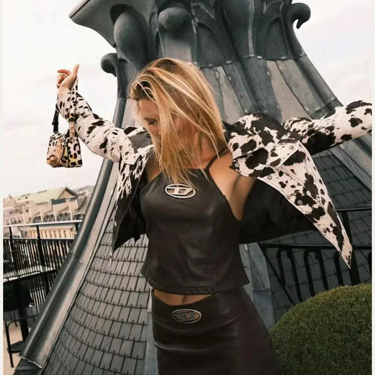 Cow Print Jacket – Casual Streetwear Coat