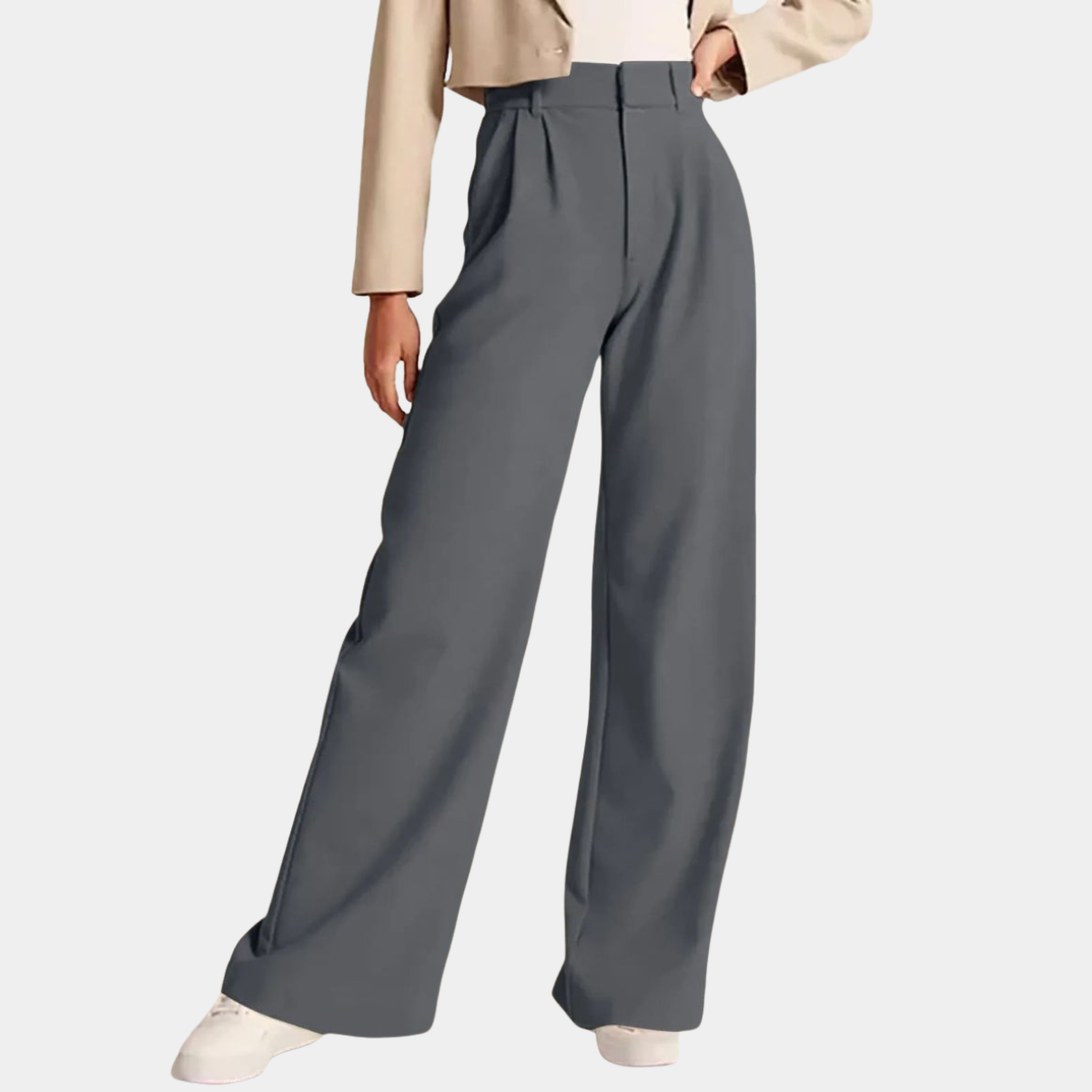 High Waist Pleated Lounge Pants – Smart Casual Office Style