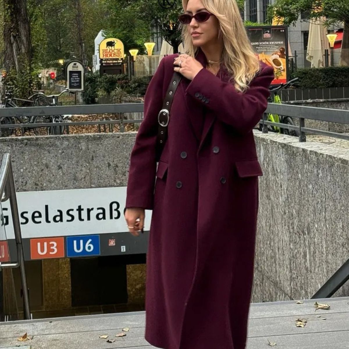 Long Wool Blend Coat – Double Breasted Elegant Overcoat