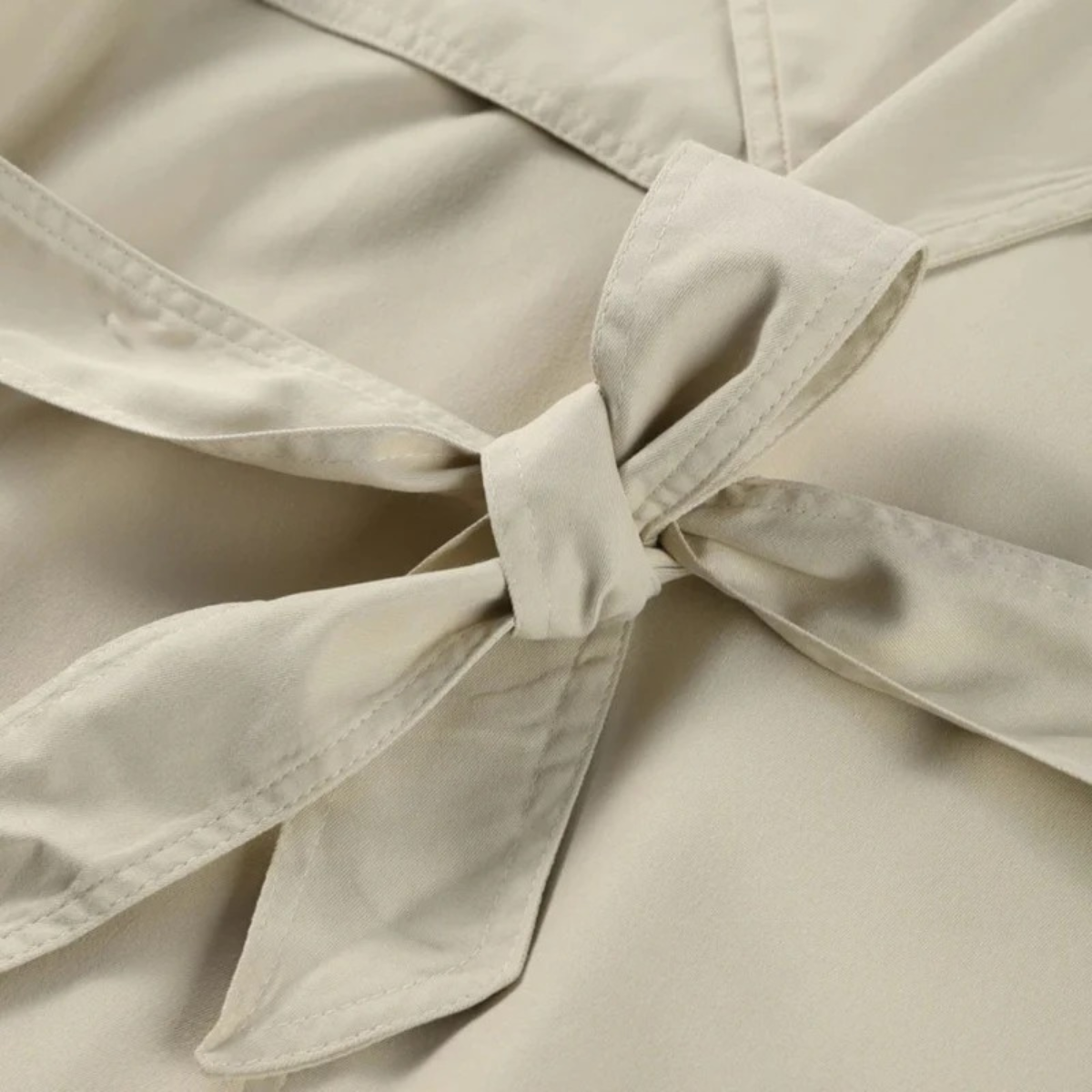 Women's Belted Trench Coat – Oversized Light Beige Waterfall Jacket