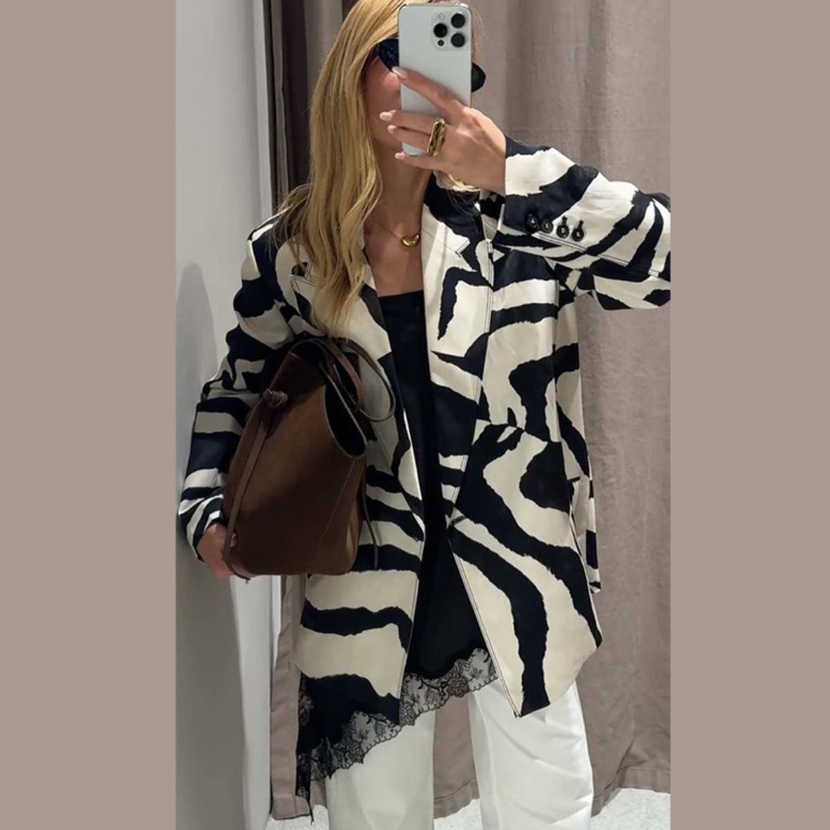 Chic Animal Print Jacket – Elegant Blazer Coat