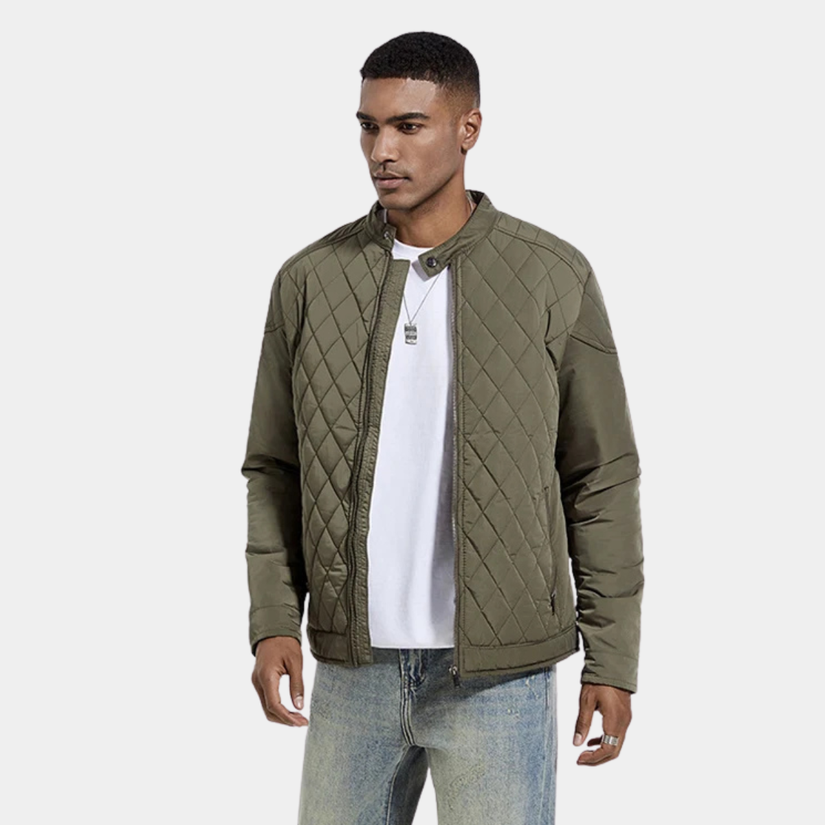 Men's Puffer Jacket – Lightweight Padded Zip-Up Coat with Pockets