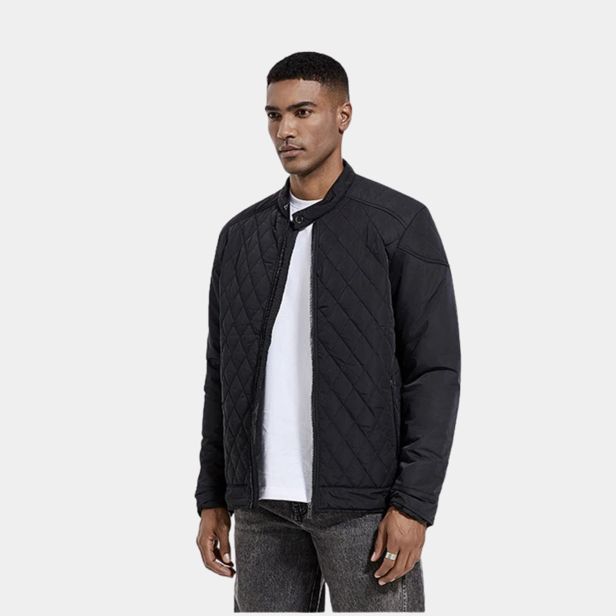 Men's Puffer Jacket – Lightweight Padded Zip-Up Coat with Pockets