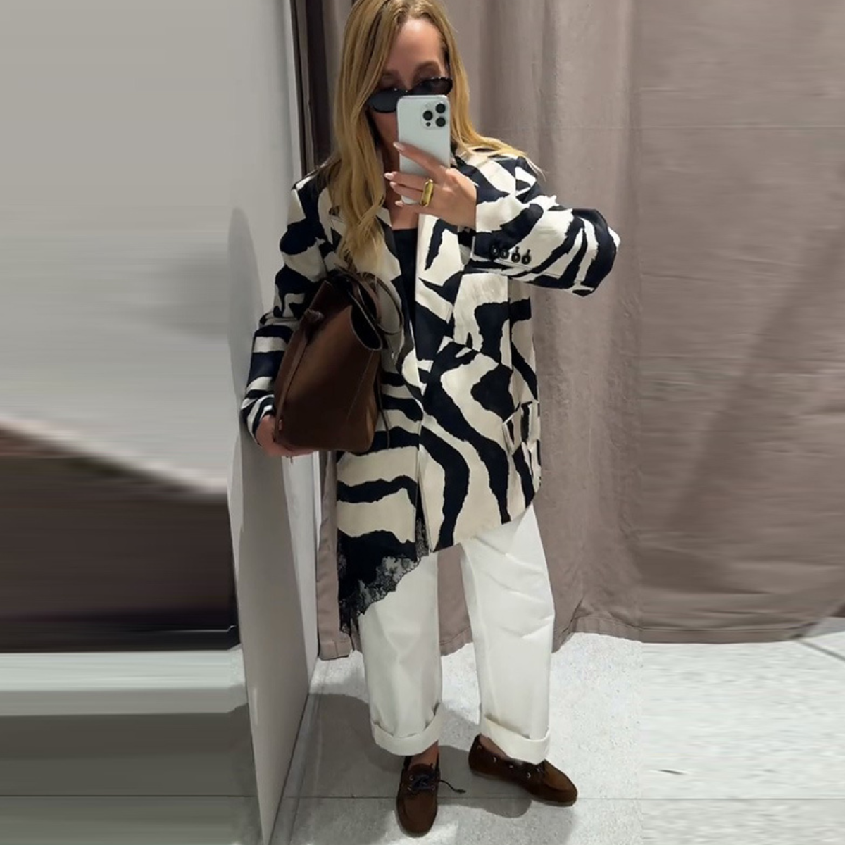 Chic Animal Print Jacket – Elegant Blazer Coat