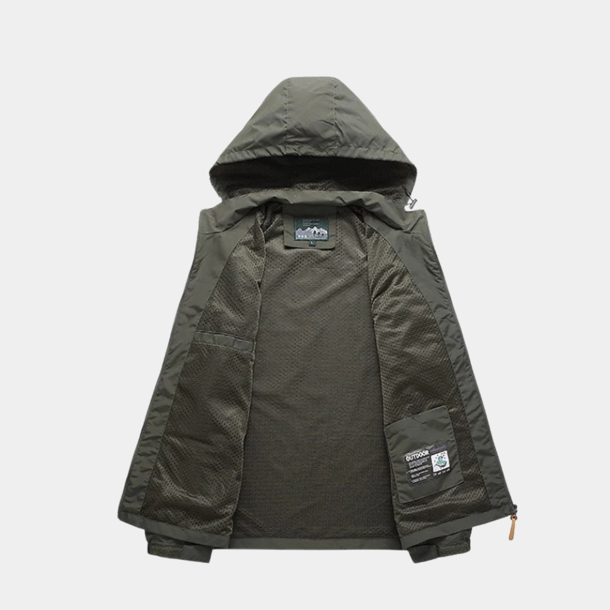 Waterproof Hooded Jacket – Outdoor Windbreaker Coat with Pockets