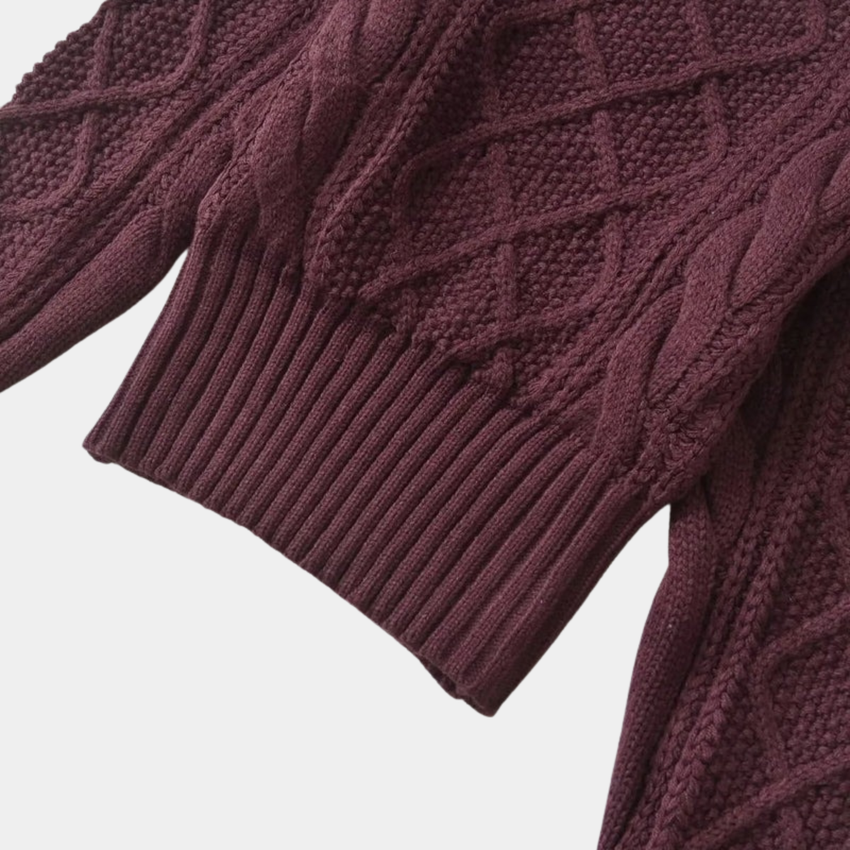 Chunky Diamond Pattern Jumper - Women's Cable Knit Sweater