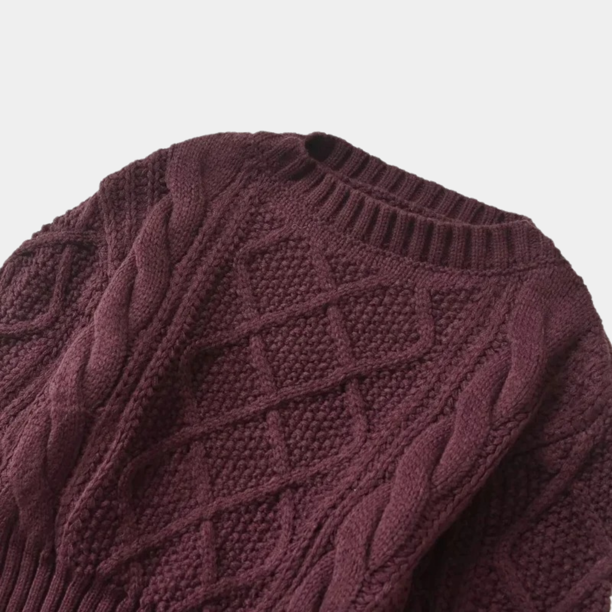 Chunky Diamond Pattern Jumper - Women's Cable Knit Sweater