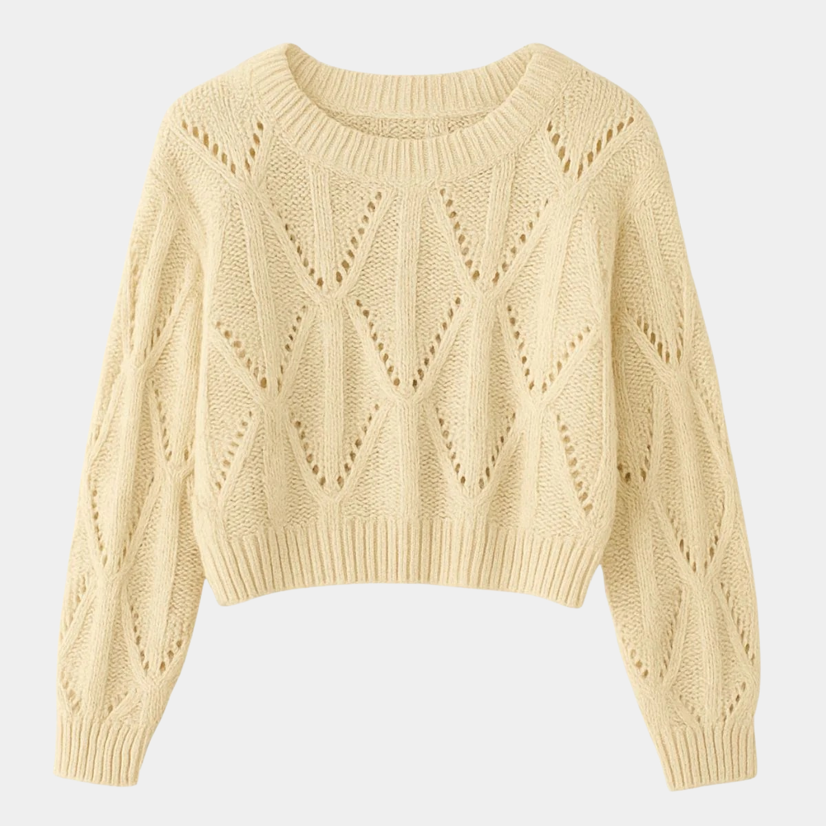 Women's Cropped Cable Knit Jumper