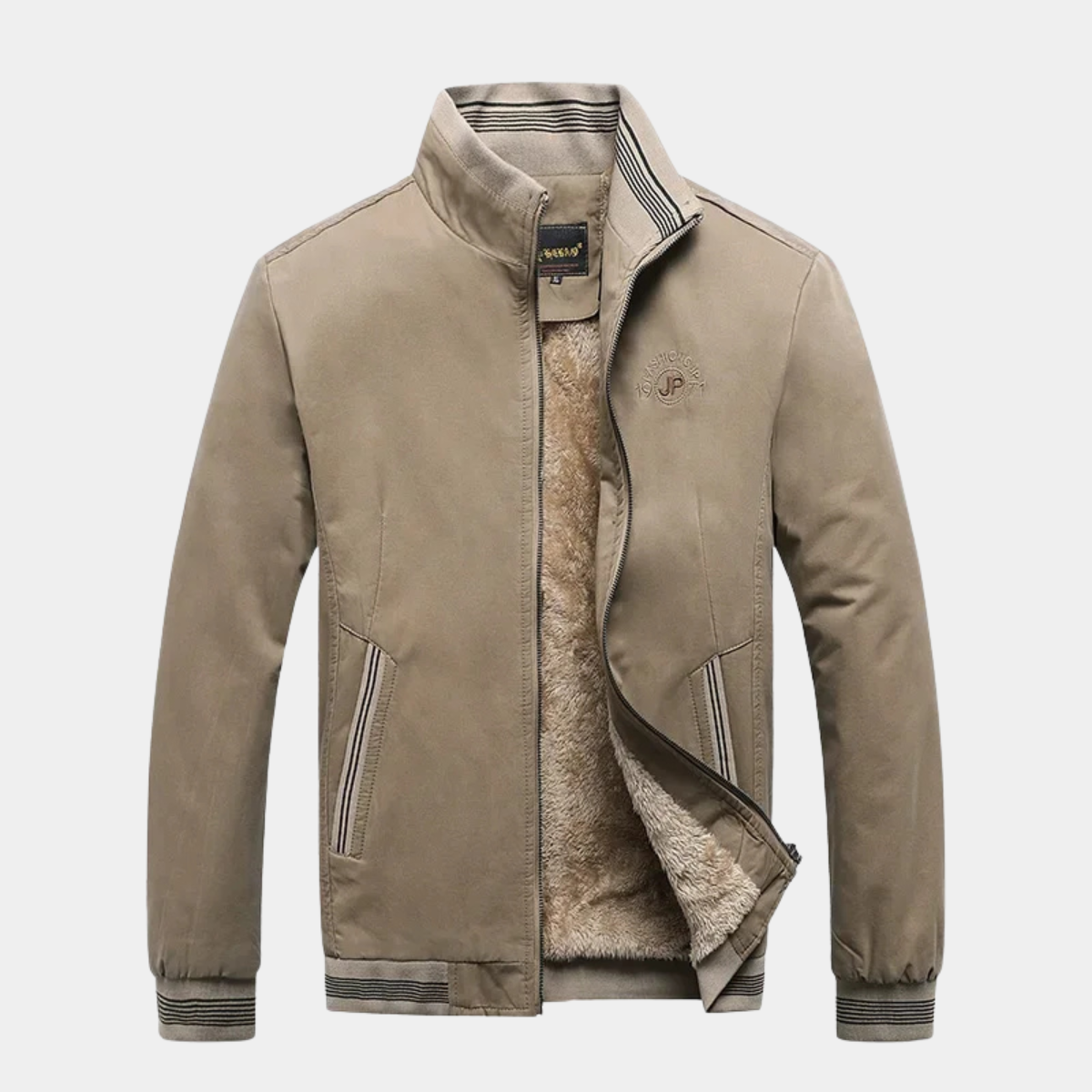 Winter Fleece Lined Jacket – Warm Casual Zip Up Coat