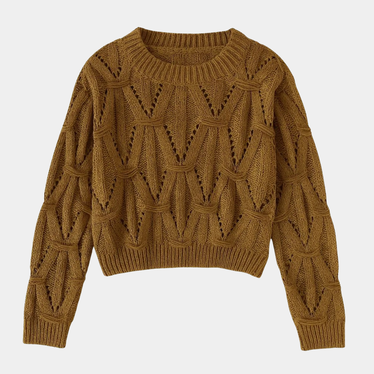 Women's Cropped Cable Knit Jumper