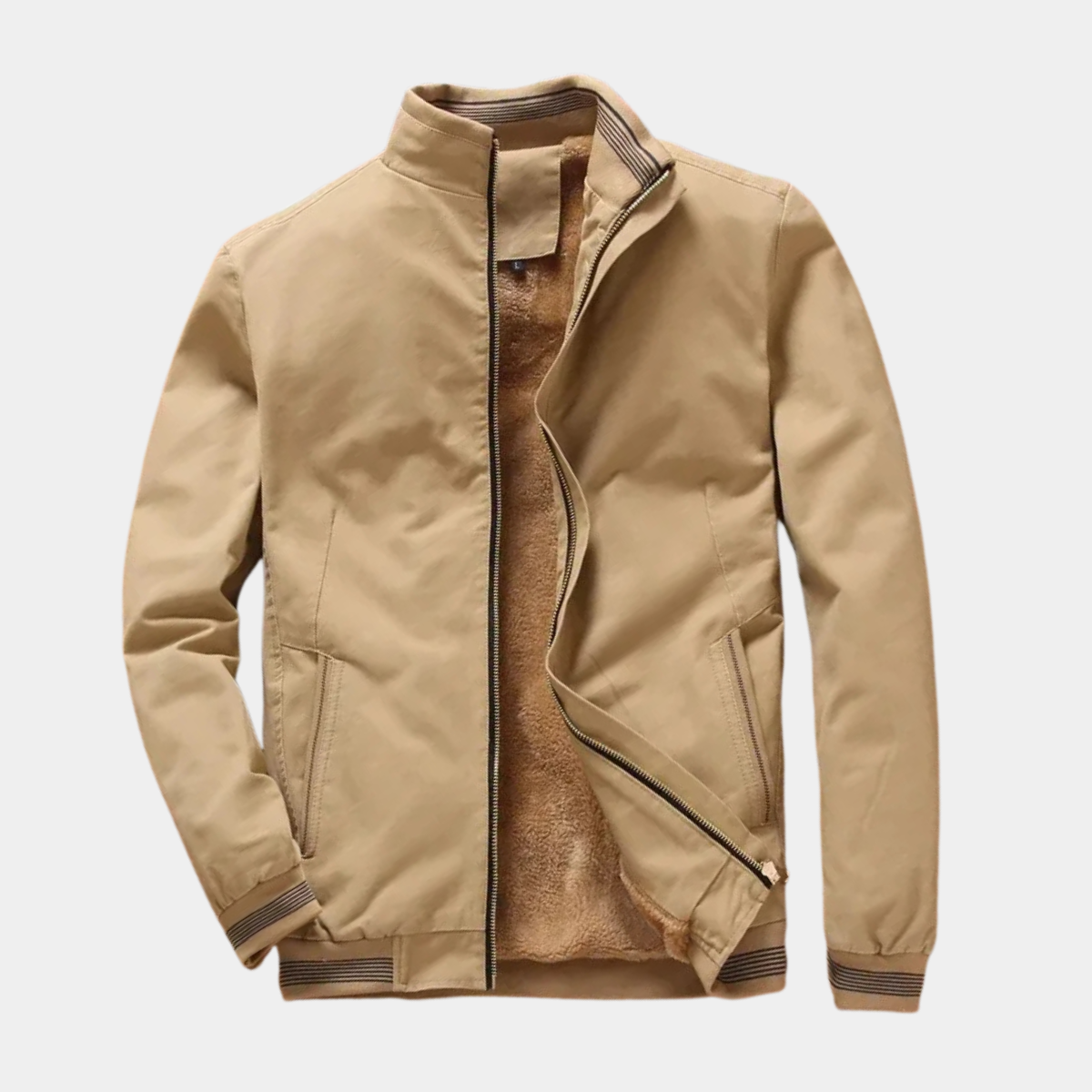 Fleece Lined Winter Jacket – Warm Zip Up Coat
