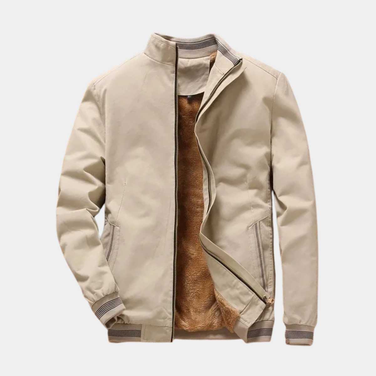 Fleece Lined Winter Jacket – Warm Zip Up Coat