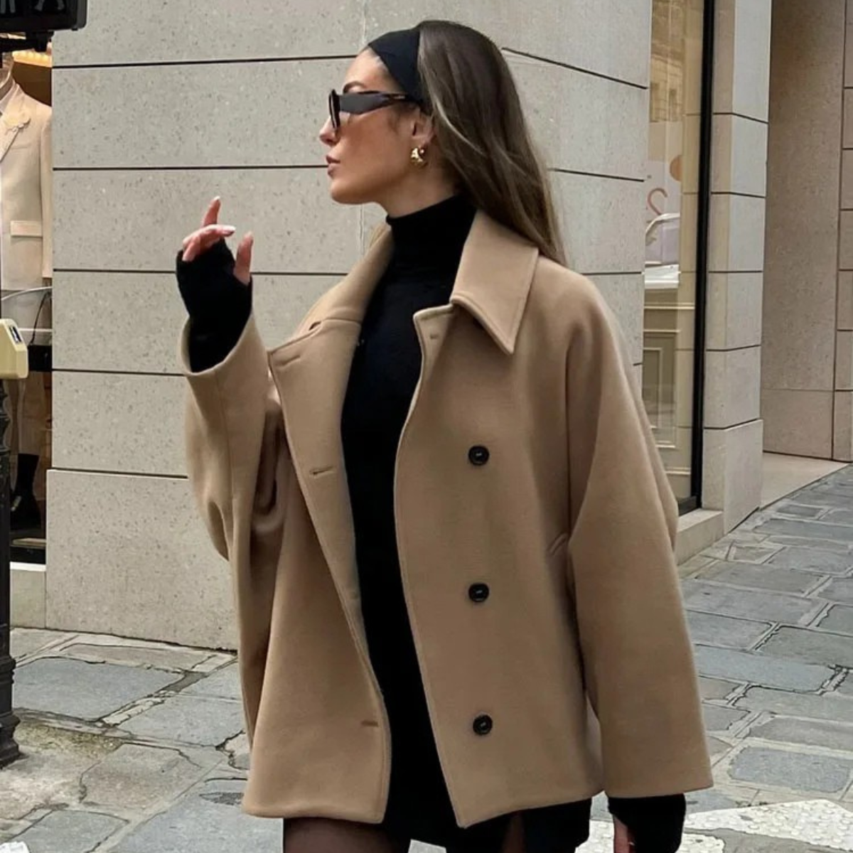 Oversized Wool Coat – Elegant Winter Jacket