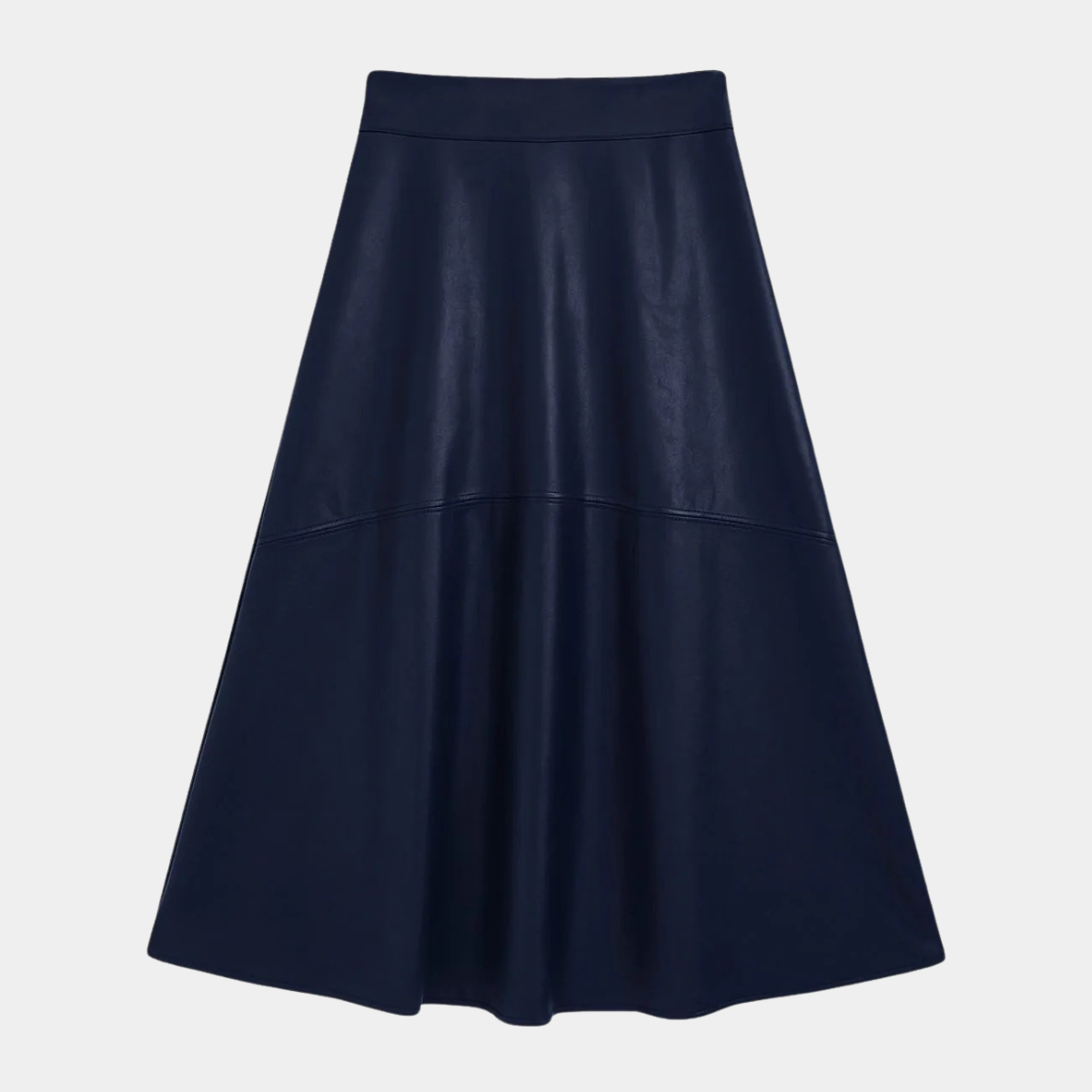 High Waist Leather Maxi Skirt – A-Line Flared Skirt