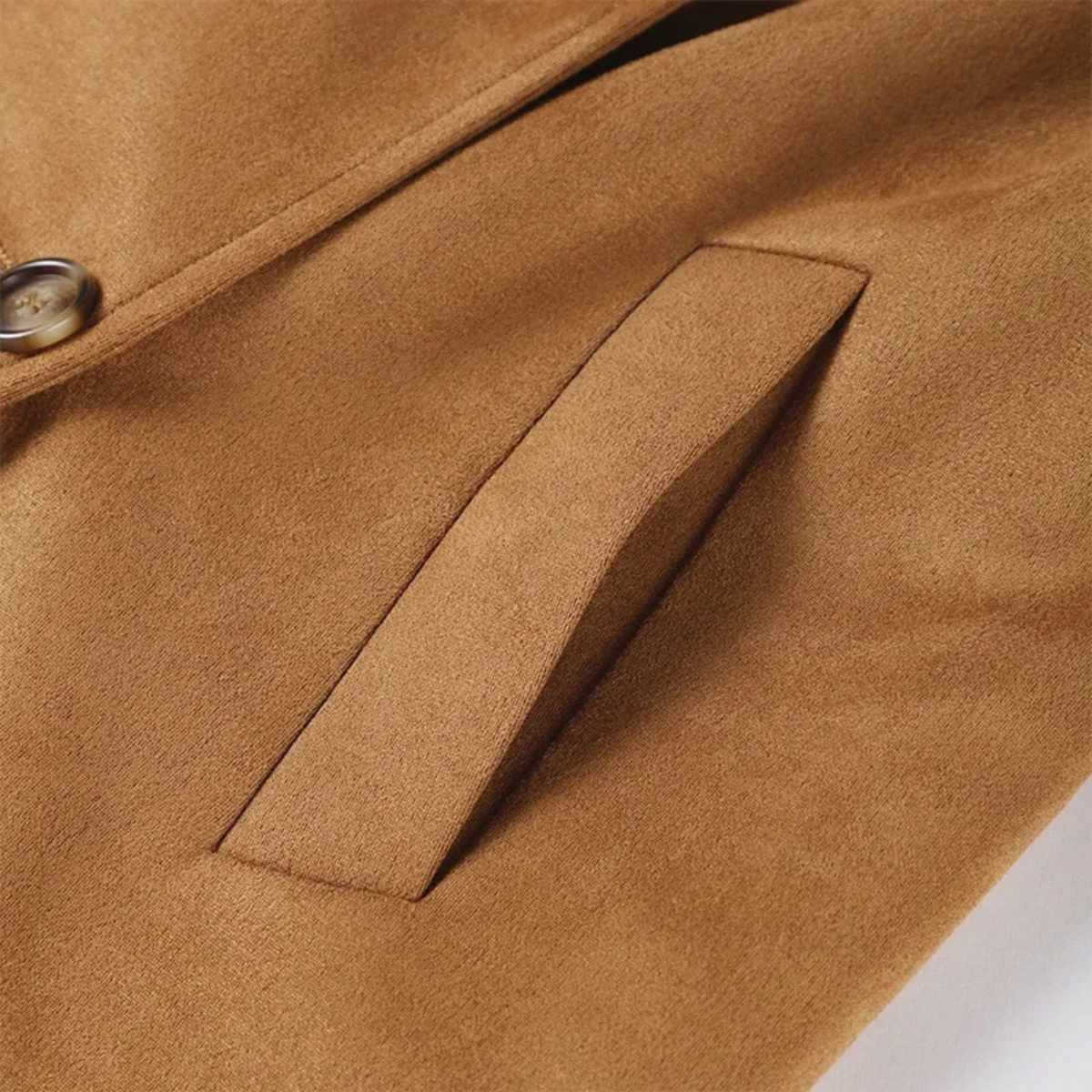 Double Breasted Trench Coat – Elegant Suede Jacket