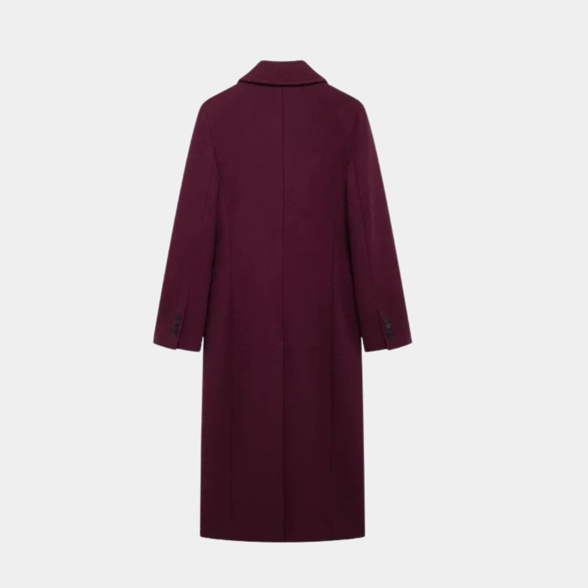Long Wool Blend Coat – Double Breasted Elegant Overcoat