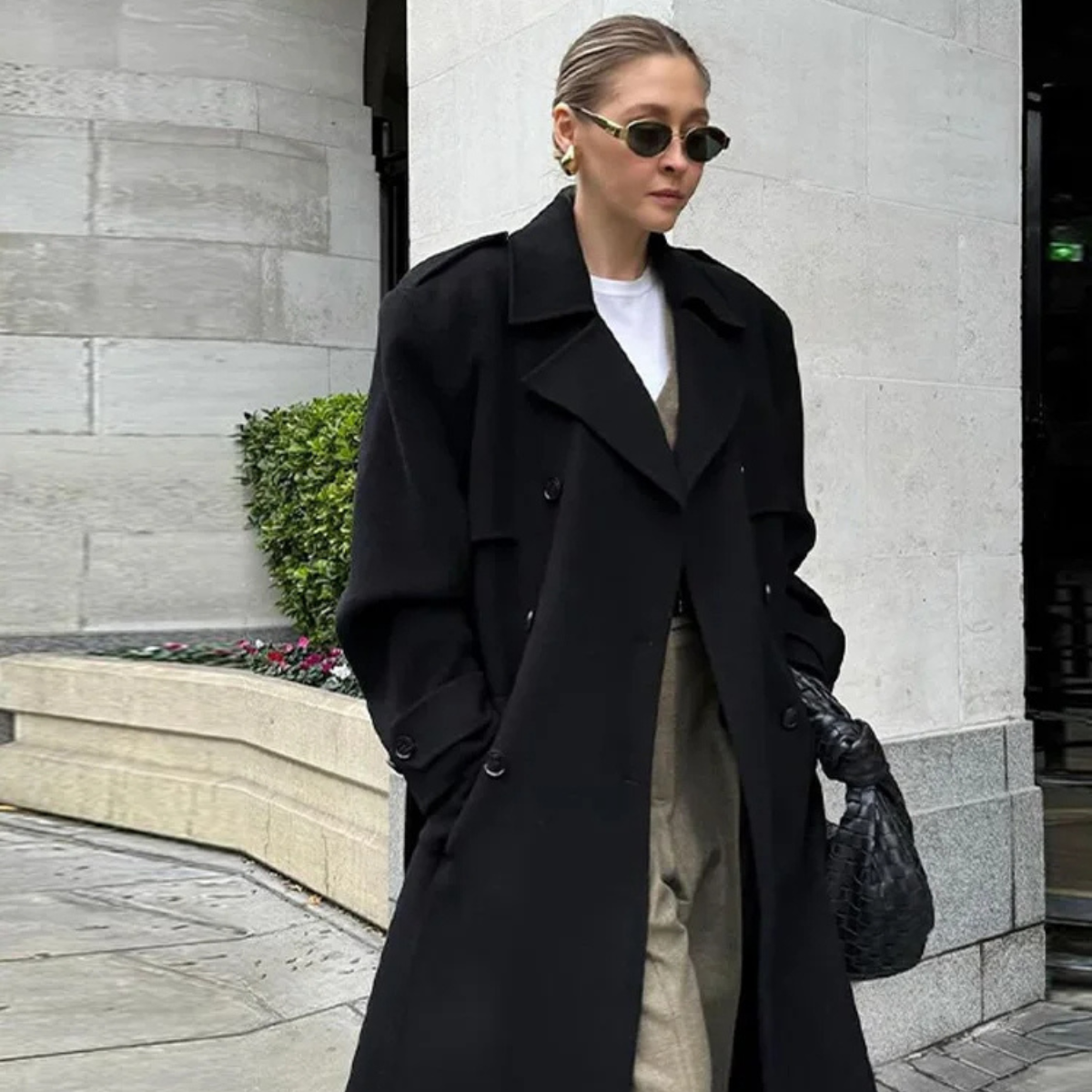 Long Wool Coat – Double Breasted Winter Trench Coat