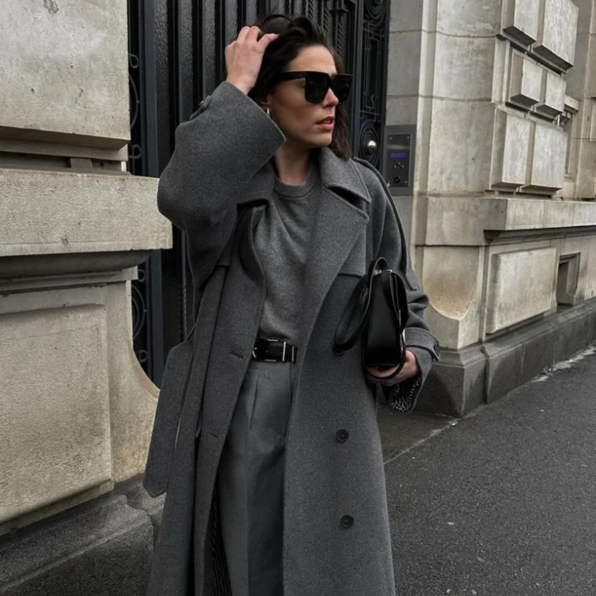 Long Wool Coat – Double Breasted Winter Trench Coat