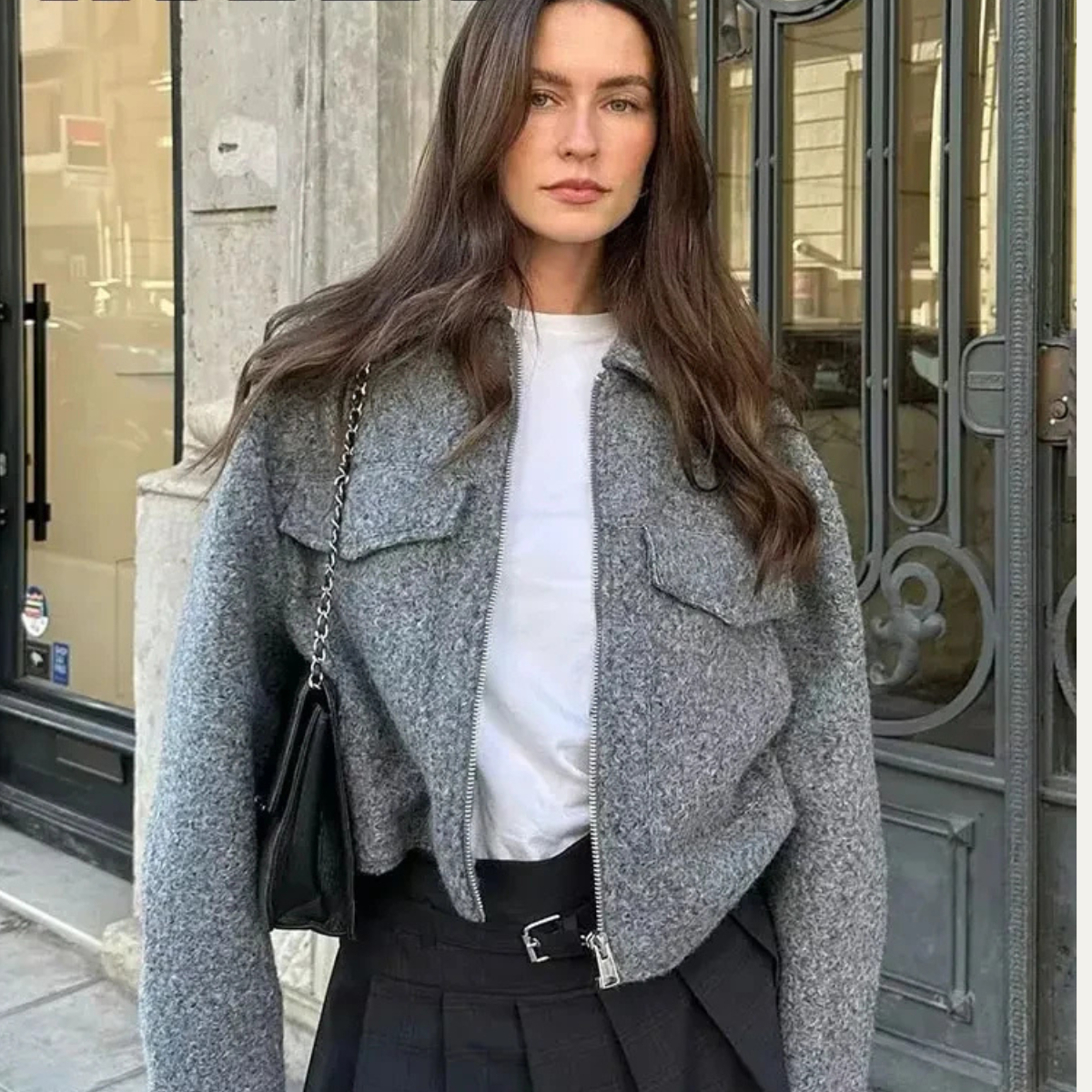 Cropped Zip Up Jacket – Street Style