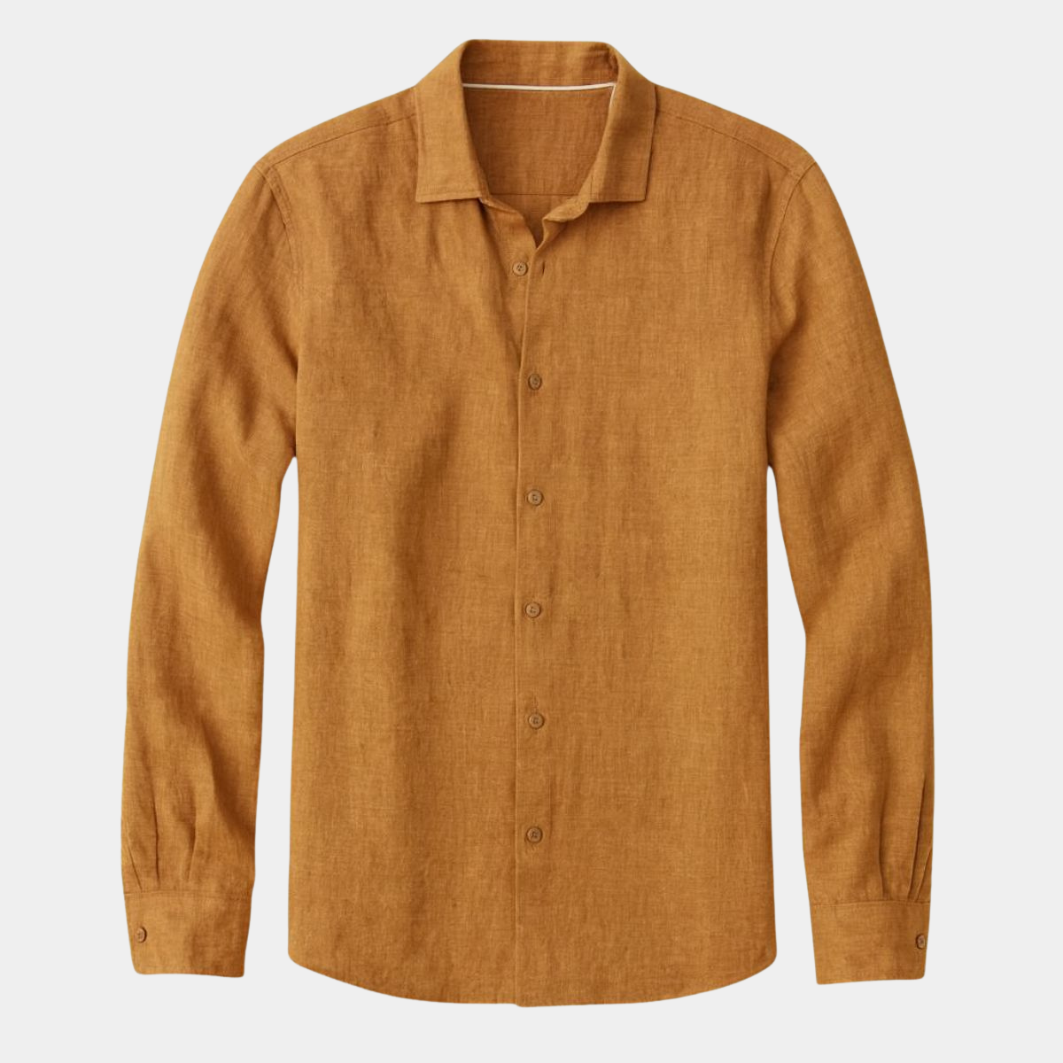 Men's Casual Linen Shirt – Long Sleeve Lightweight Top