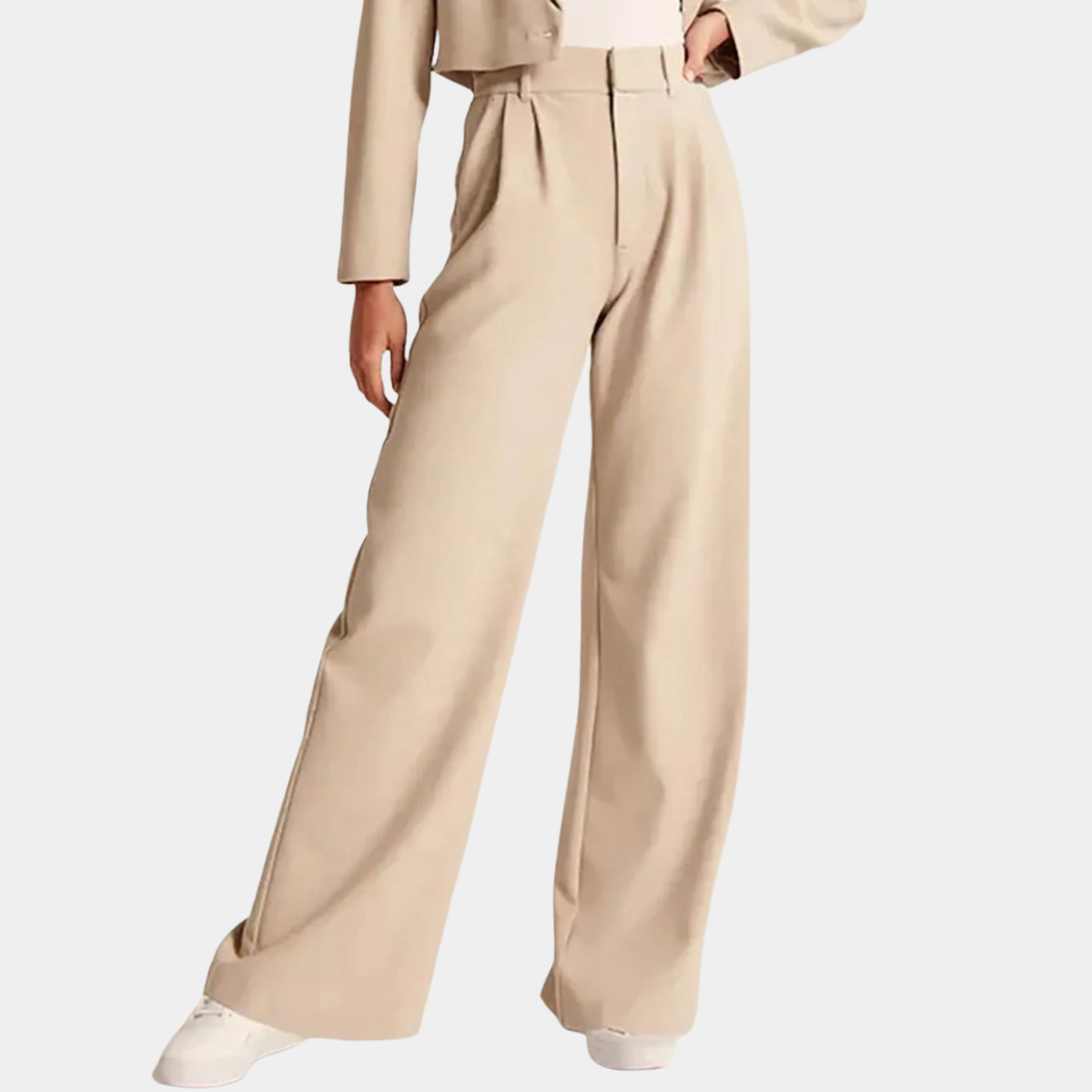 High Waist Pleated Lounge Pants – Smart Casual Office Style