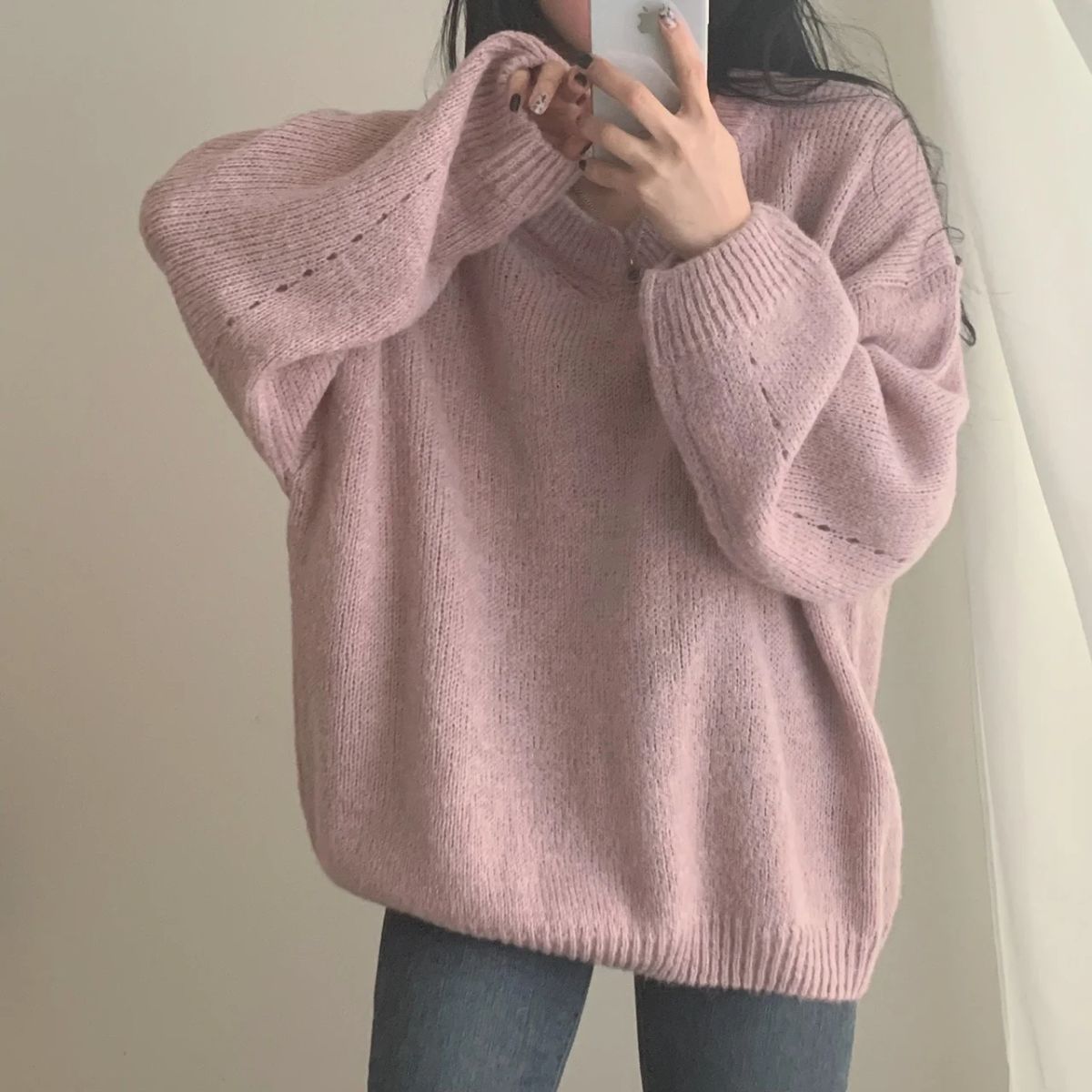 Trendy Oversized Cashmere Jumper – Warm Knit Sweater