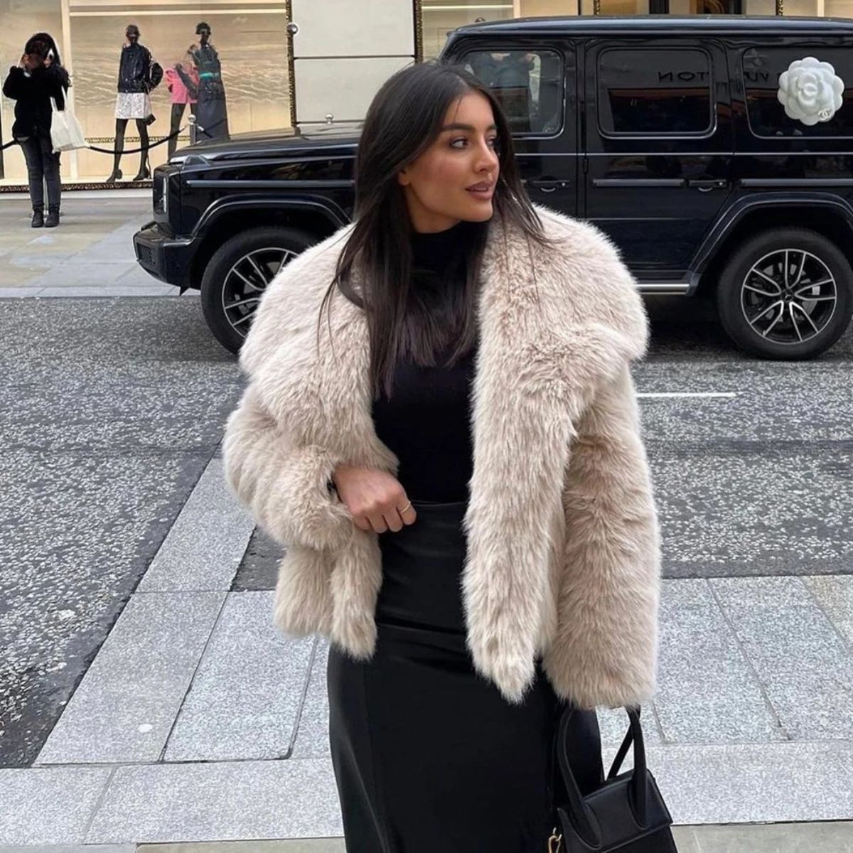 Elegant Faux Fur Coat – Winter Warm Jacket