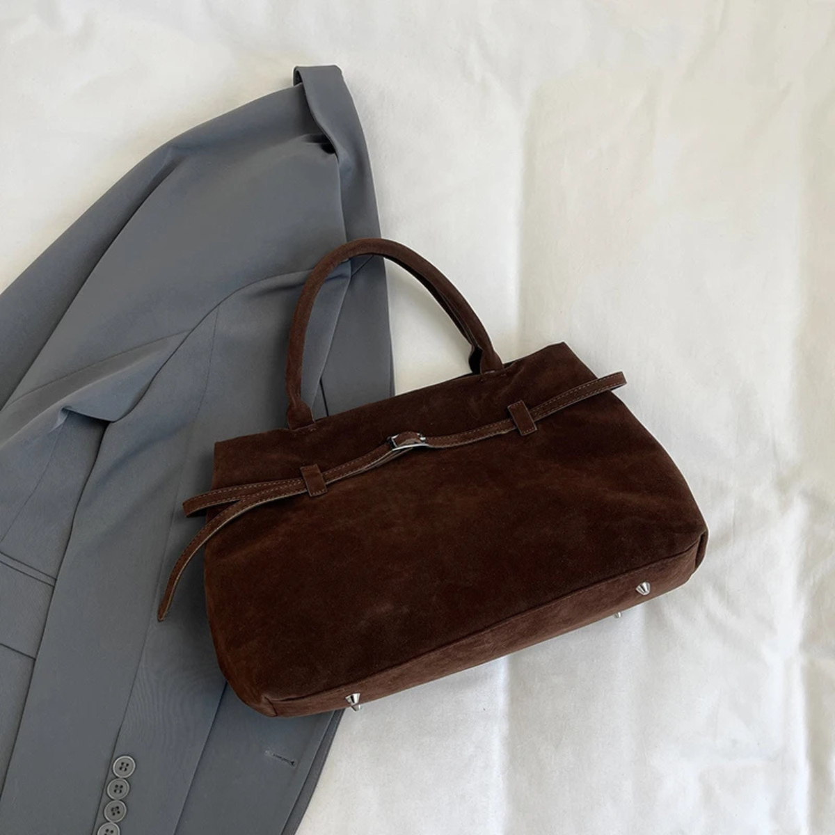Suede Tote Bag – Large Handbag Shoulder Bag