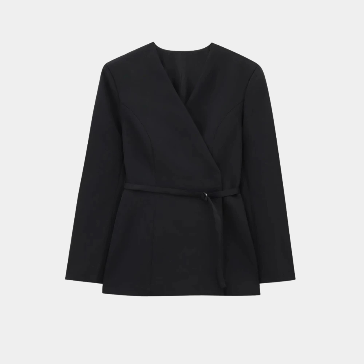Wrap Blazer Jacket – Belted Long Sleeve Casual Coat