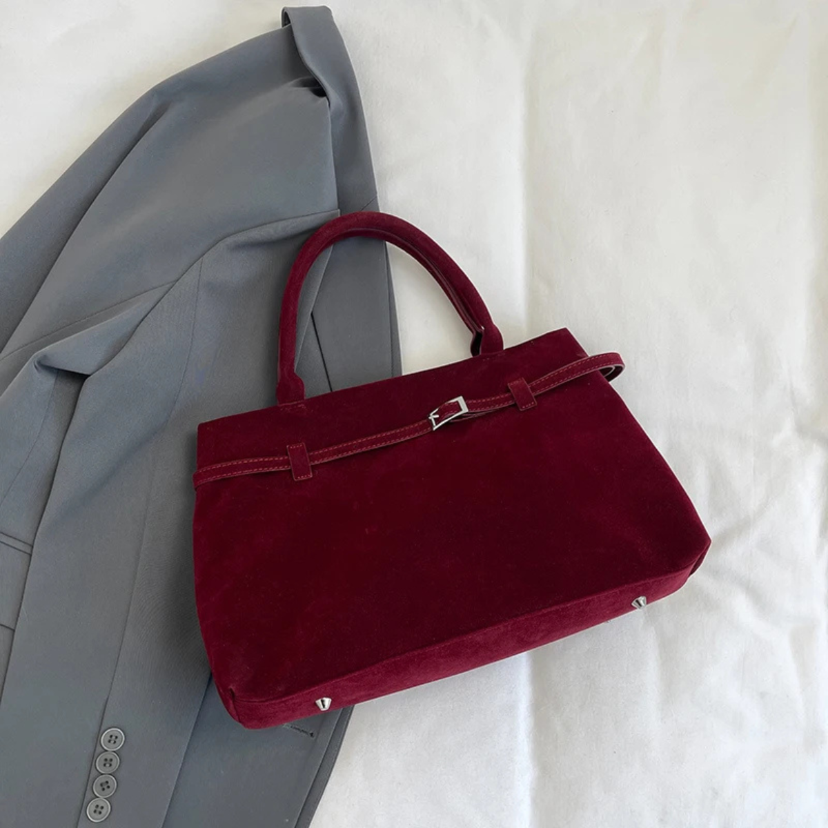 Suede Tote Bag – Large Handbag Shoulder Bag