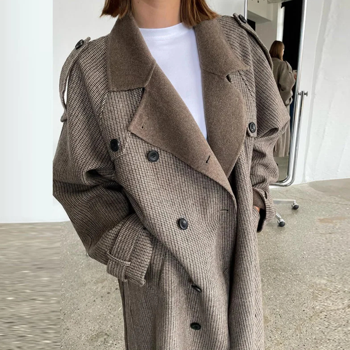 Long Wool Trench Coat – Double Breasted Belted Overcoat