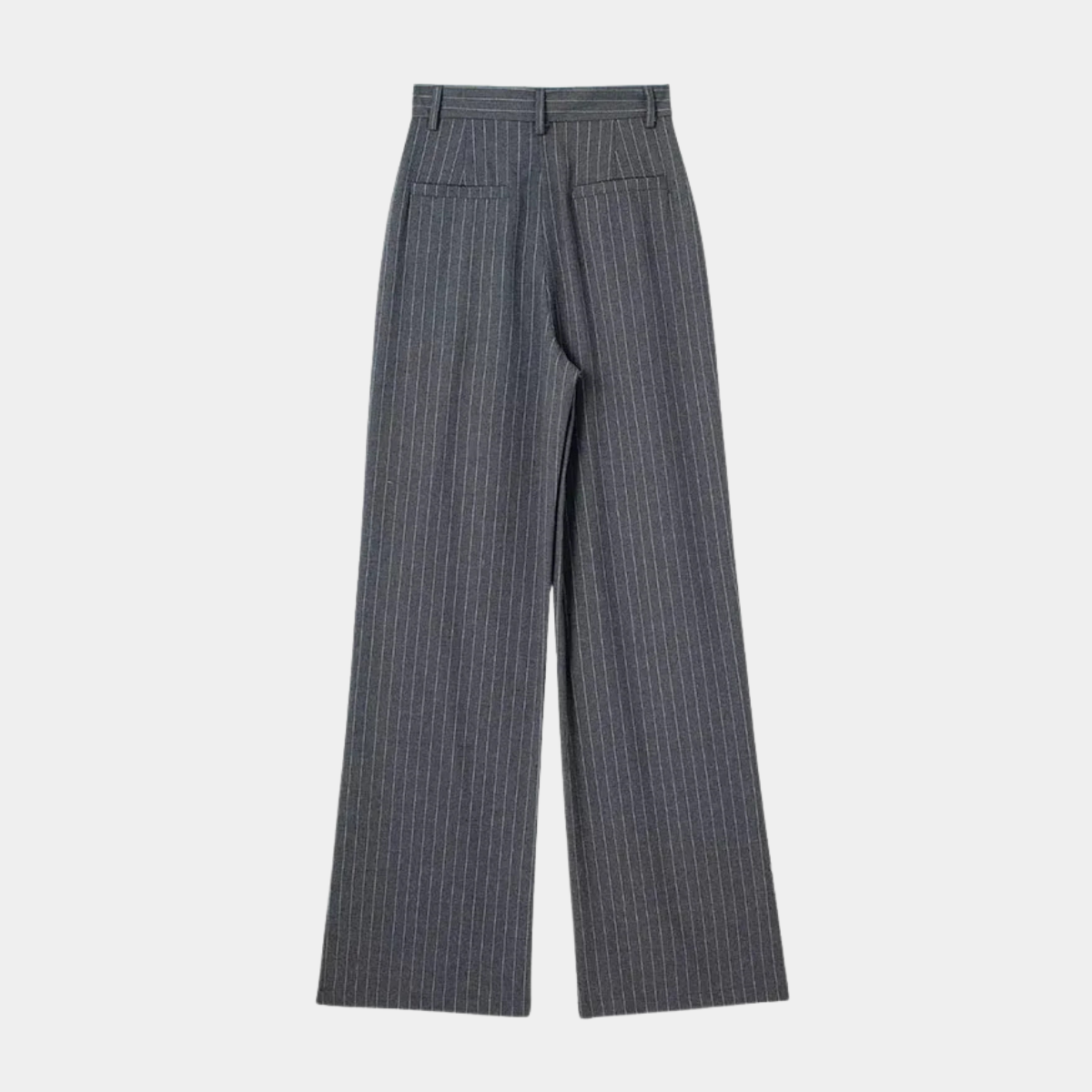 Wide Leg Trousers – High Waist Pinstripe Smart Pants