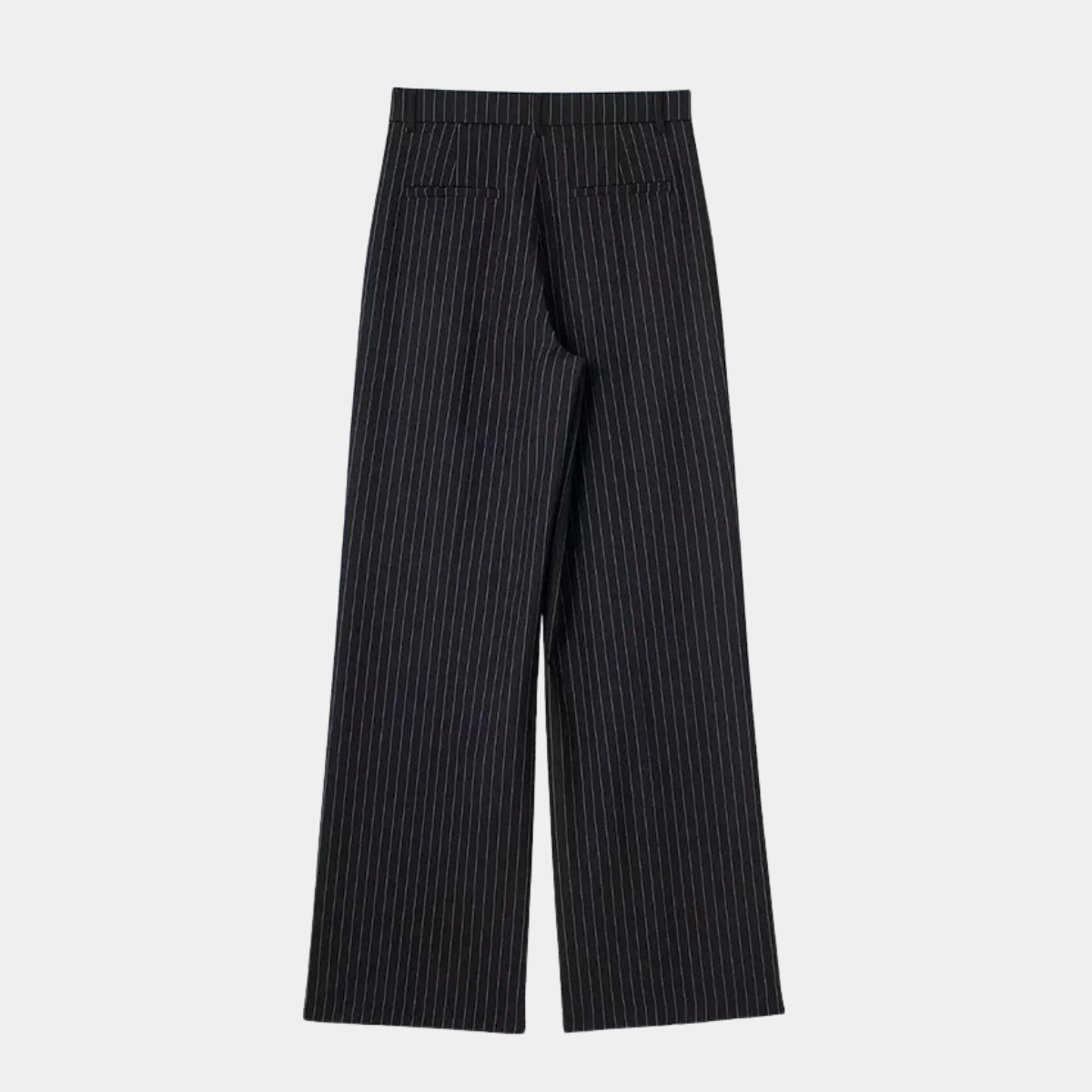 Wide Leg Trousers – High Waist Pinstripe Smart Pants