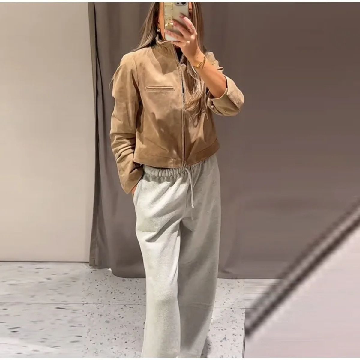 Oversized Suede Jacket – Casual Loose Fit Coat