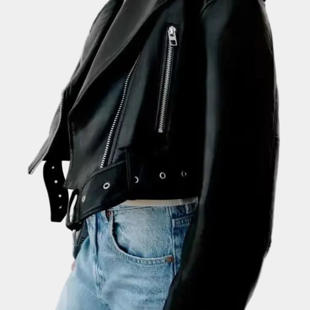 Cropped Vintage Jacket – Stylish Leather Coat