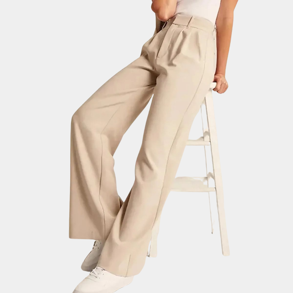 High Waist Pleated Lounge Pants – Smart Casual Office Style