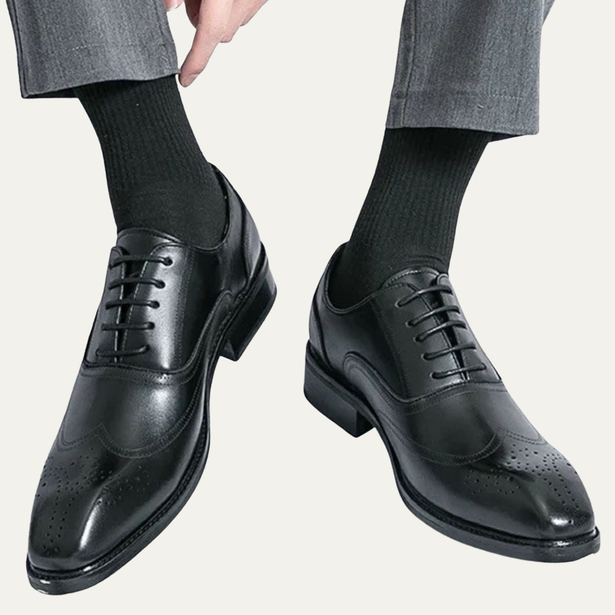 Brogue Oxford Shoes – Leather Lace-Up Shoes