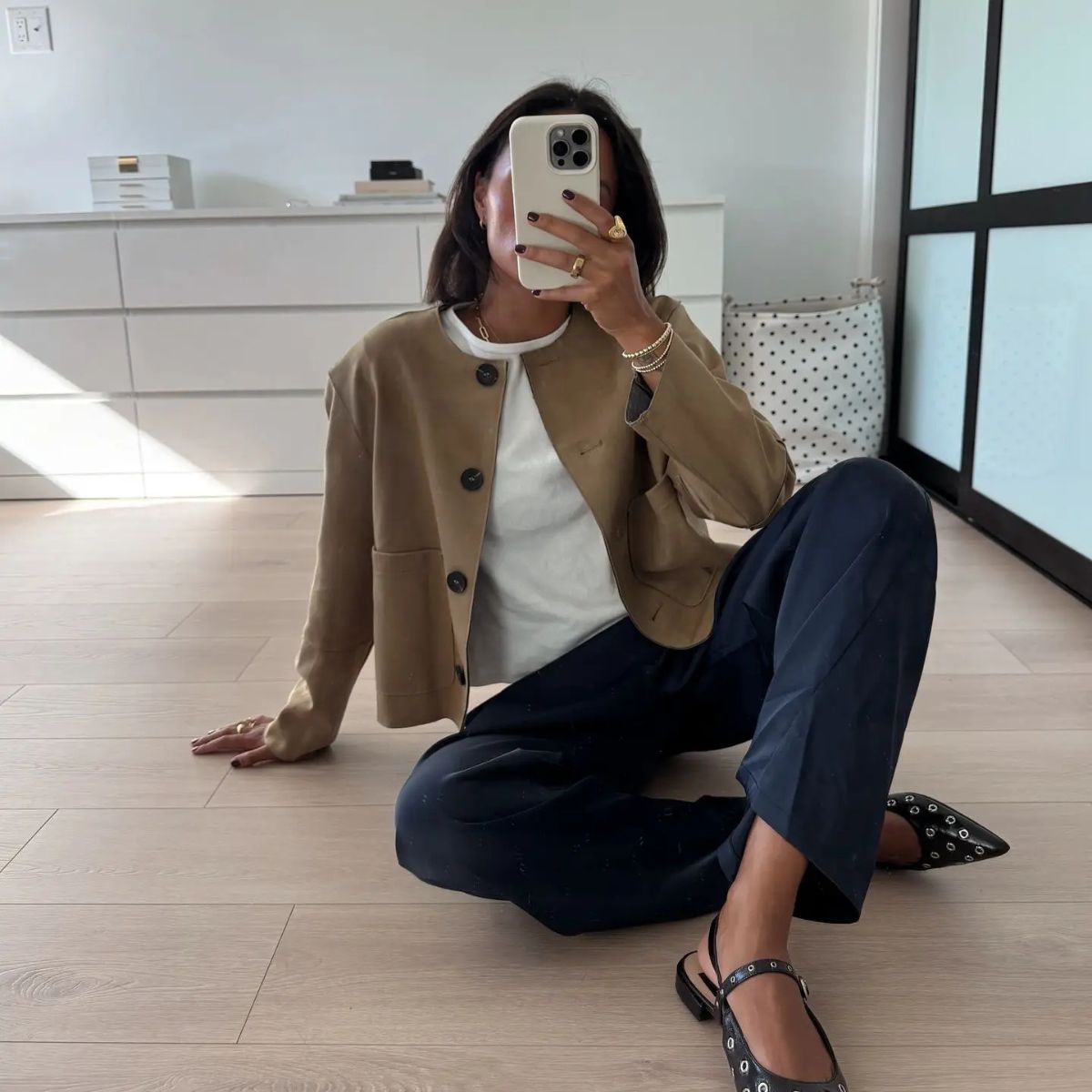 Cropped Suede Button Up Jacket – Casual Coat