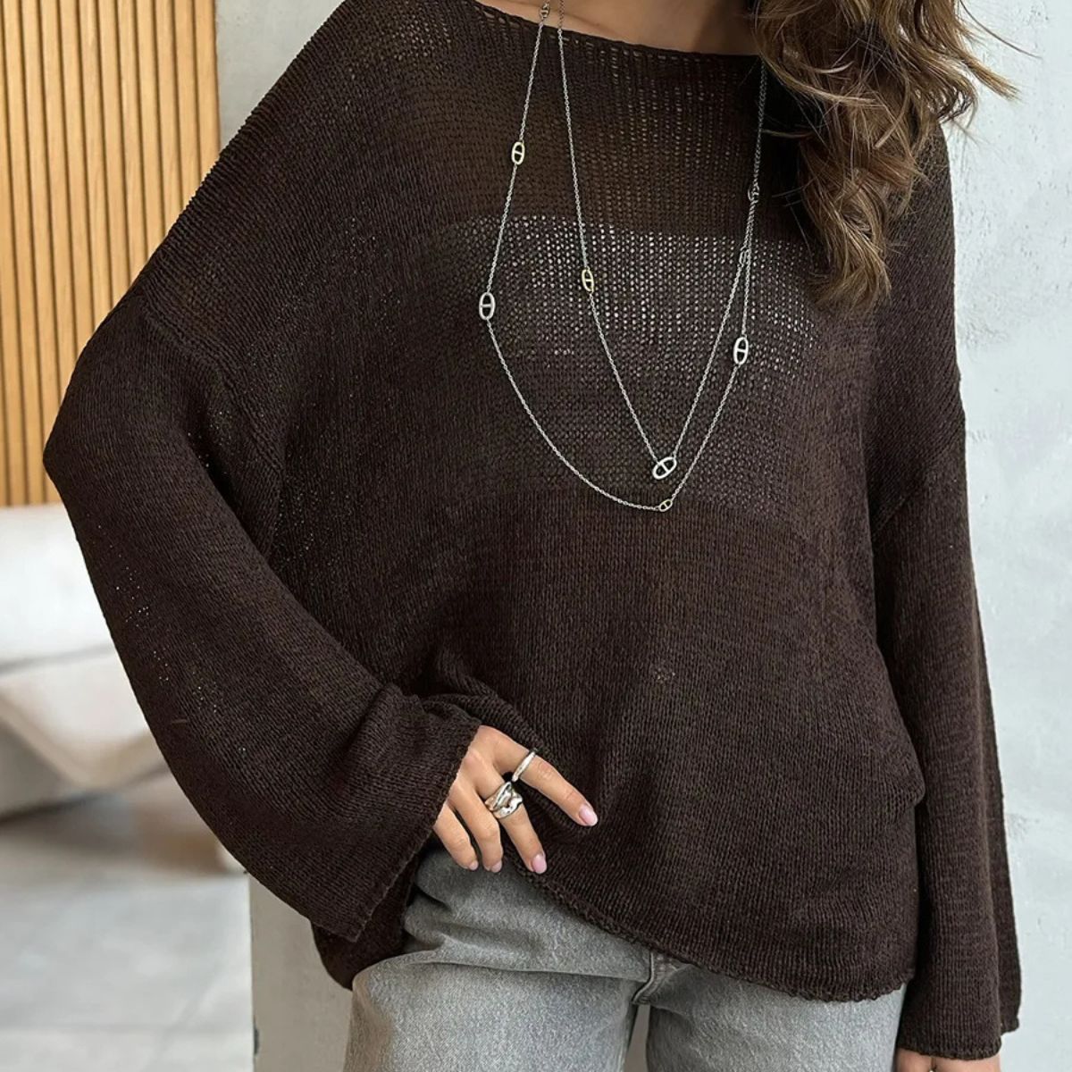 Trendy Loose Cotton Jumper – Lightweight Sweater