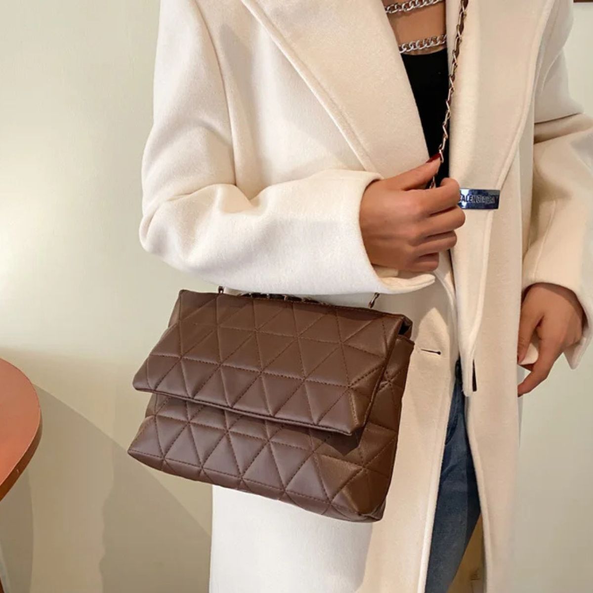 Classic Quilted Leather Bag – Chain Strap Purse